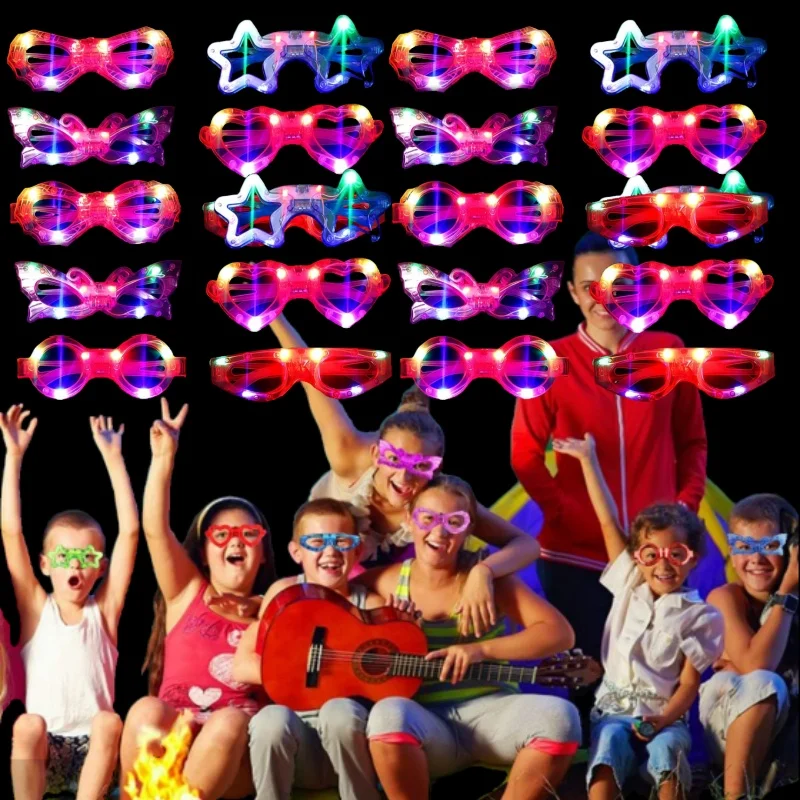Leuchtende Sternförmige LED-Brille für Kinder Geburtstag Halloween Weihnachten Partys Bar Party Neon Bunte Leuchtende Brillen