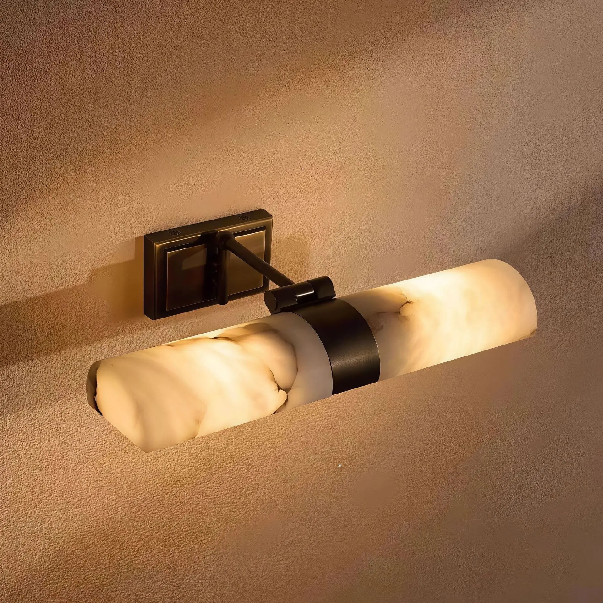 Natural Marble LED Wall Sconce Adjustable Rotatable Vanity Wall Lamp Modern Bathroom Mirror Front Light For Bedroom Corridor Hom