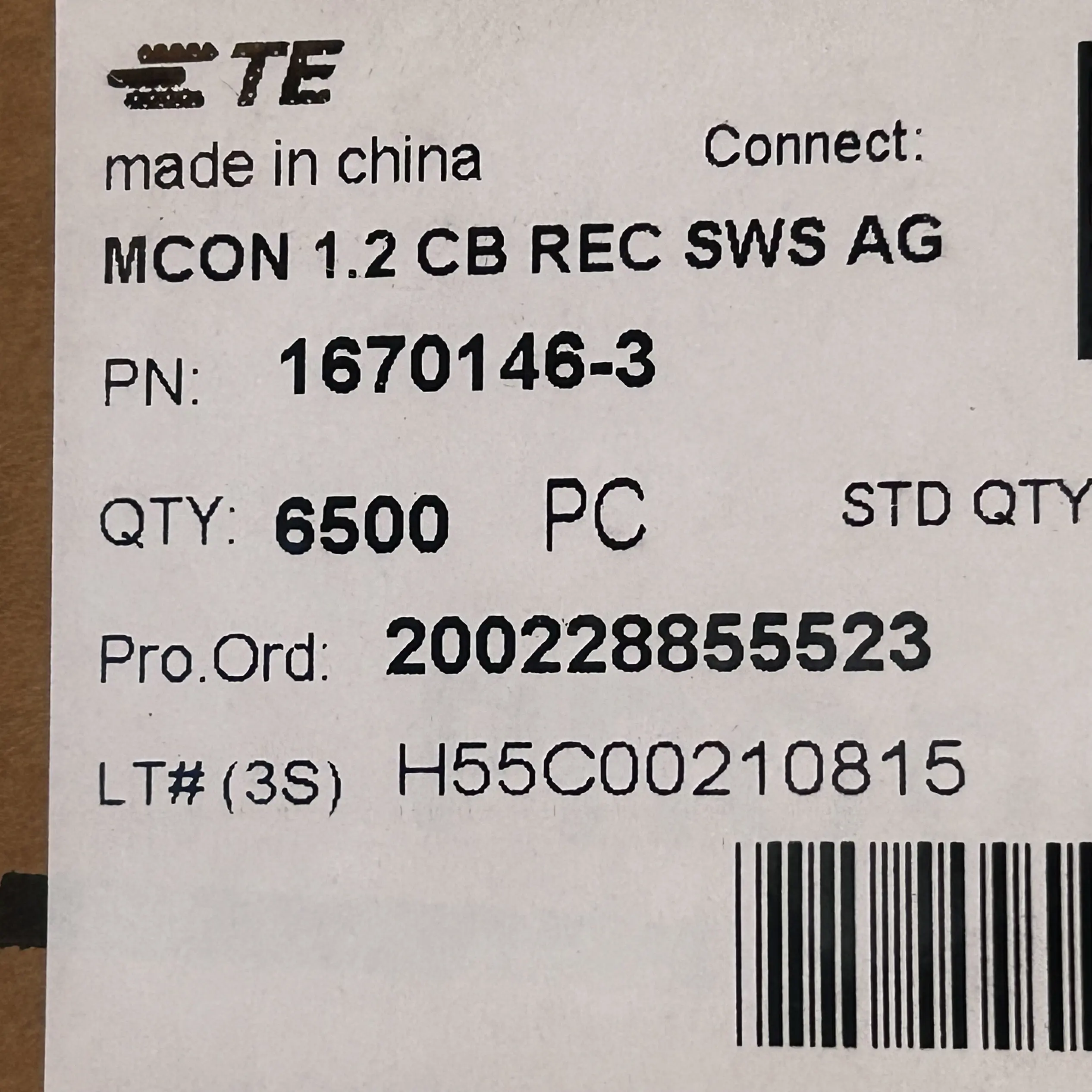 50PCS 1670146-3 Original, Automotive Connector, Radar, Plug, Silver Plated Terminal, Wire Diameter 0.5-0