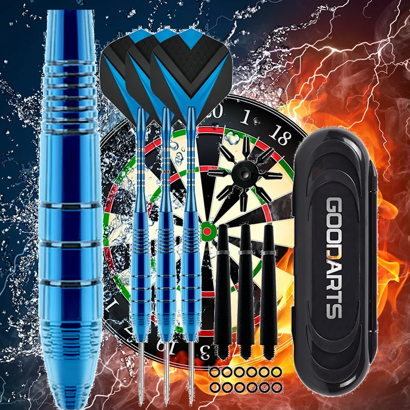 

3 pcs Steel Tip Darts 24g Steel Darts Set with Darts Flight Aluminum Shafts Set Storage Box for Beginners or Professionals