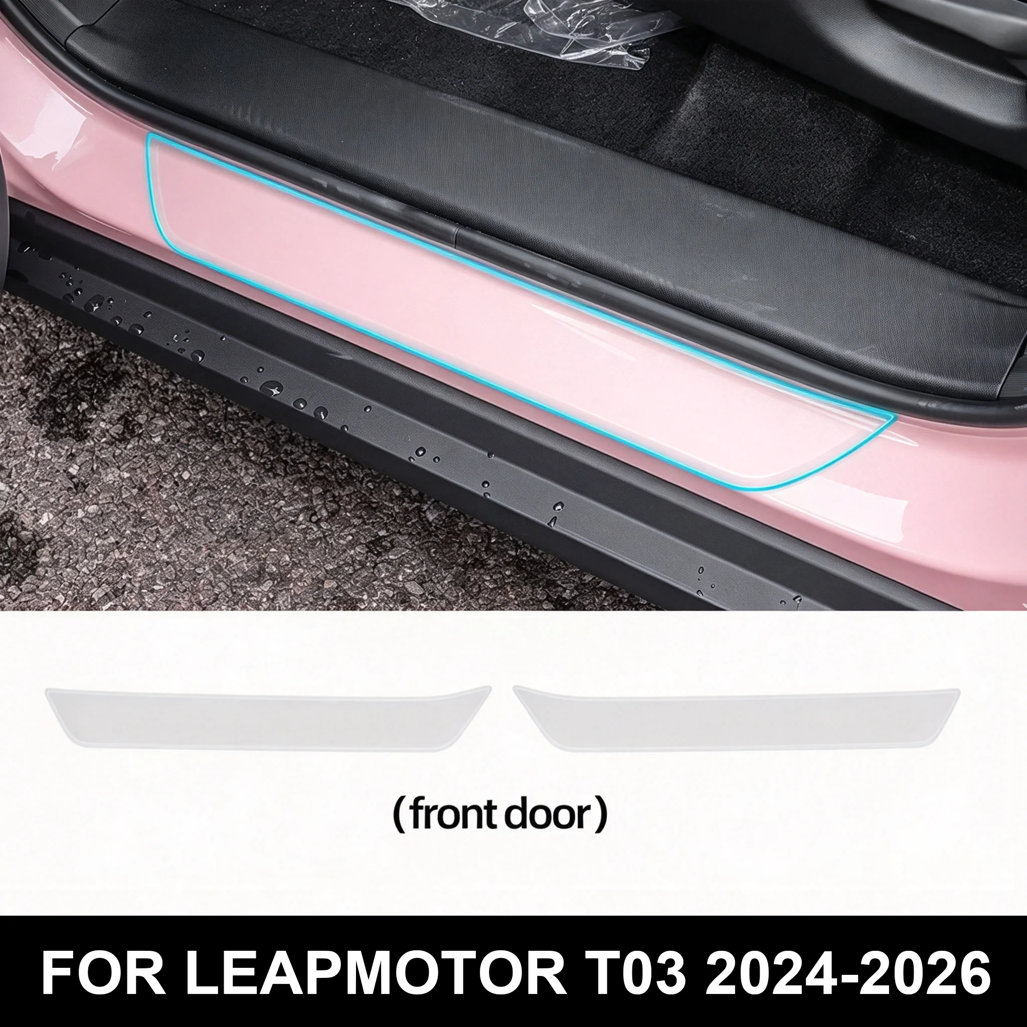 For Leapmotor T03 2024-2026 Car Door Sills PPF Protector Anti-scratch Transparent TPU Paint Protection Film