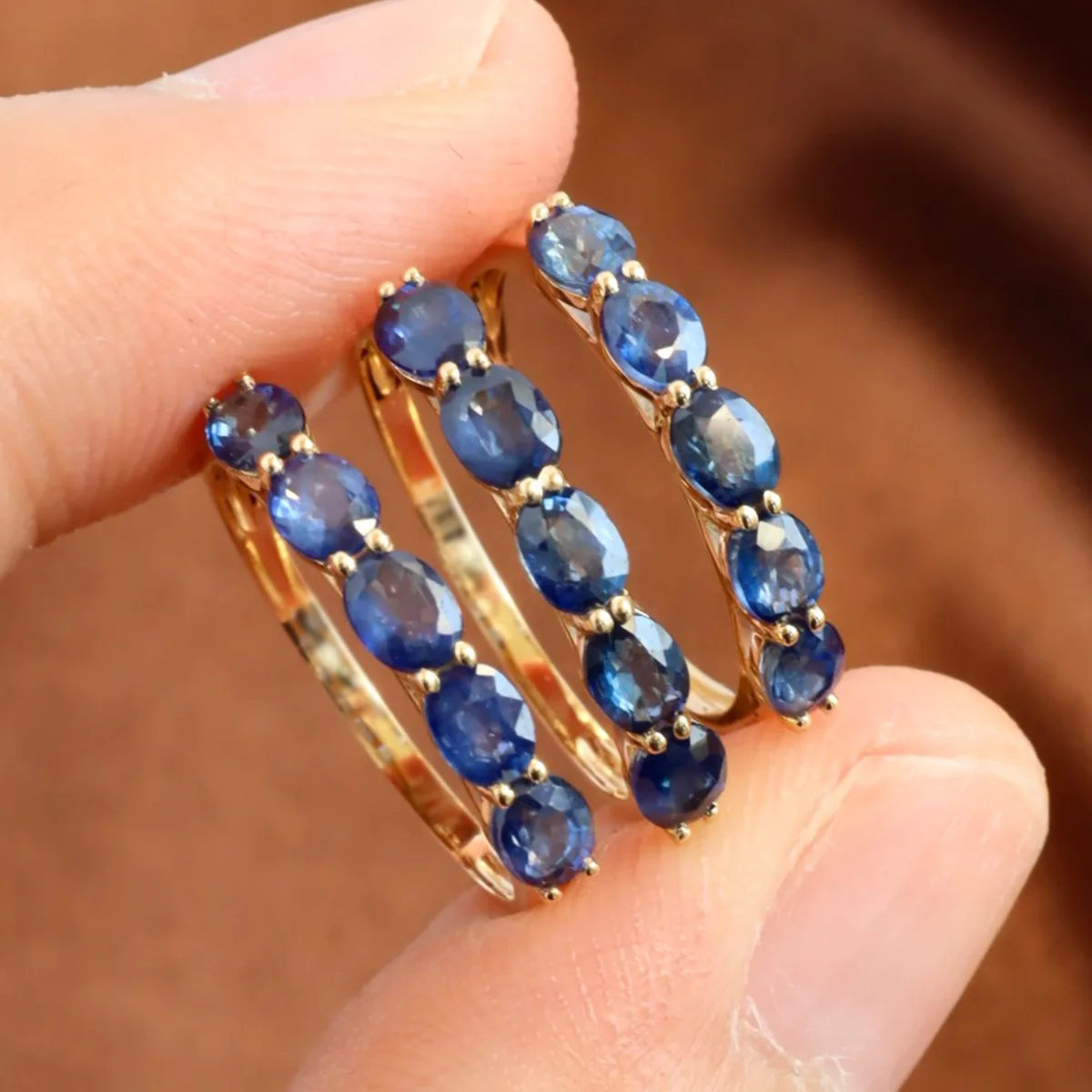 

Classic 925 Silver Natural Blue Sapphire Eternity Finger Band For Women Half Initify Wedding Engagement Bridal Ring Fine Jewelry