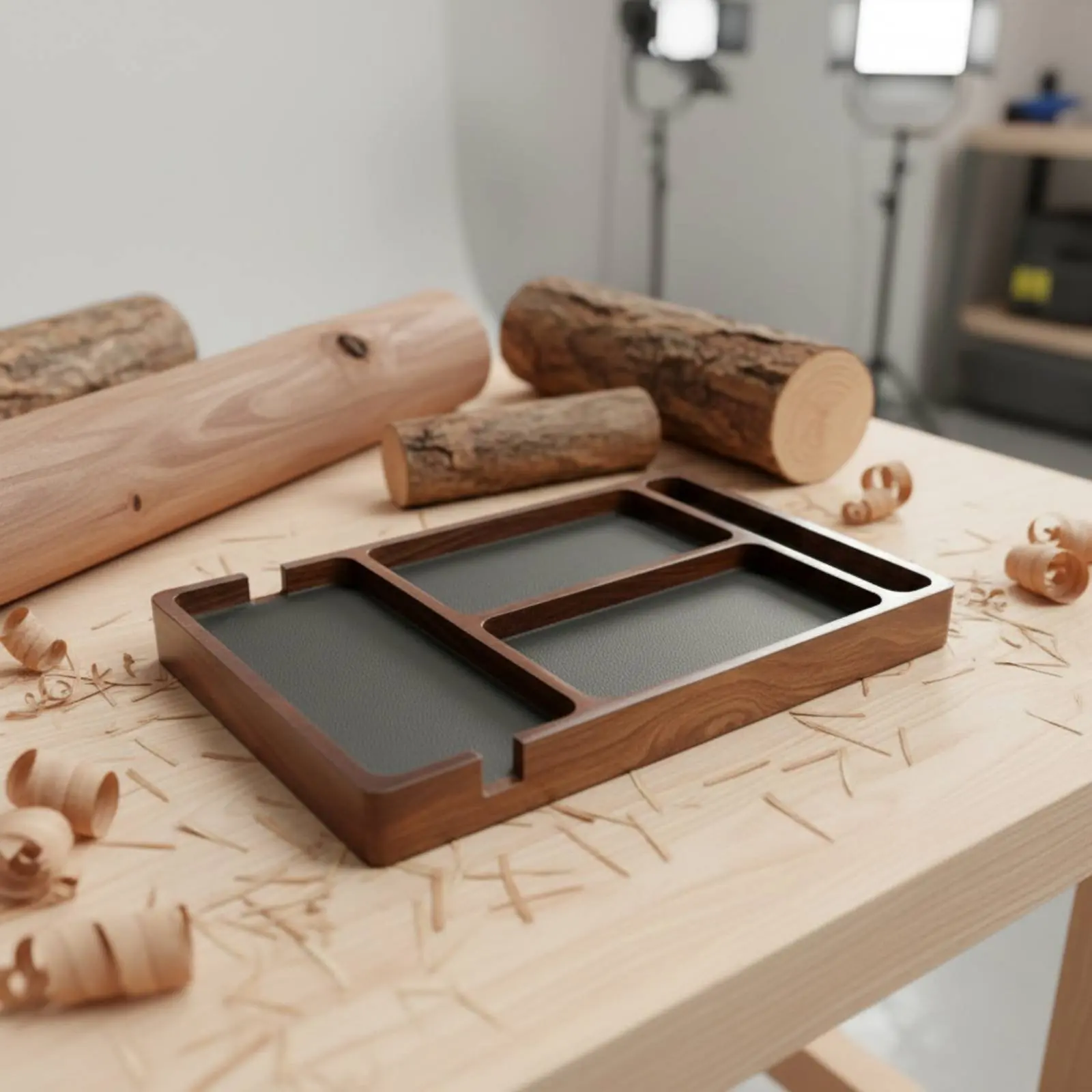 bandeja-organizadora-de-madeira-com-superficie-polida-bandeja-de-armazenamento-para-mesa-com-aberturas-para-carregamento-design-moderno-e-minimalista-para-escritorio