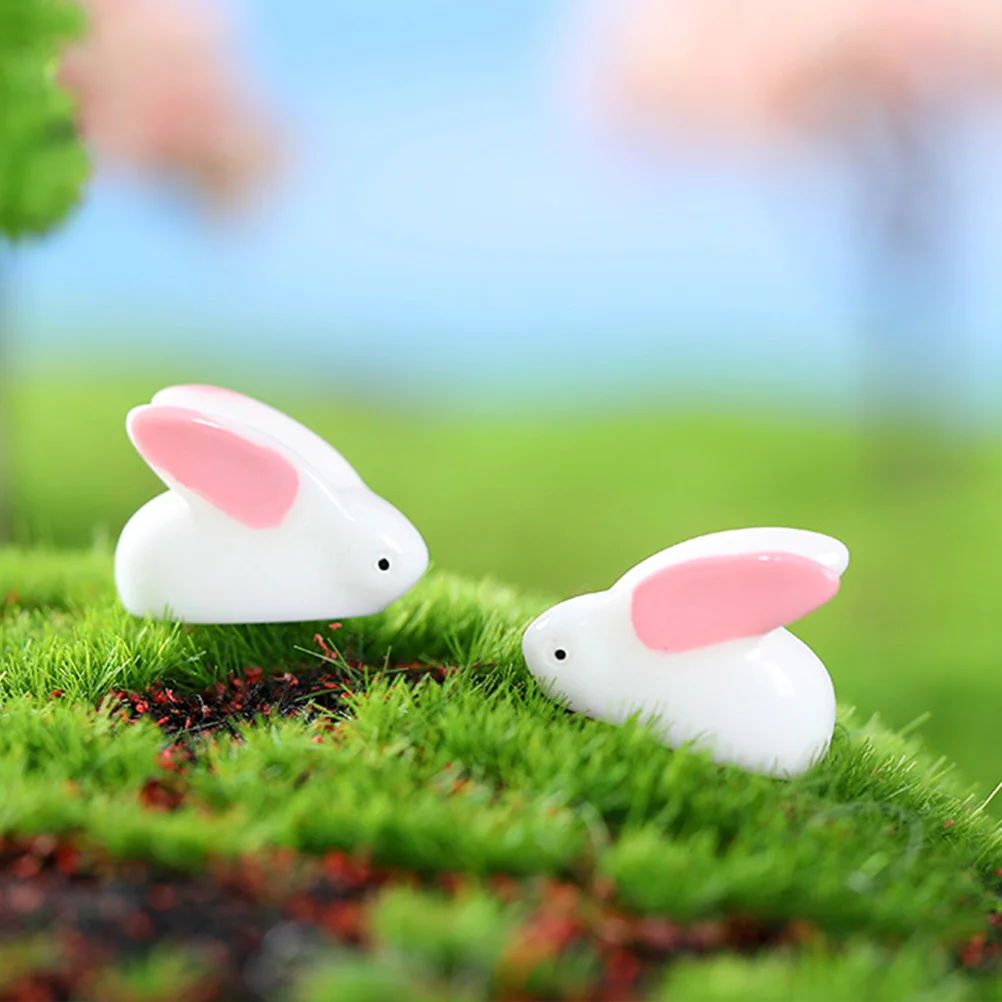 

25 Pcs Micro Landscape Rabbit Desktop Ornament Adorable Animal Statue Miniature Figurines Bunny Miniatures Lovely Sculpture