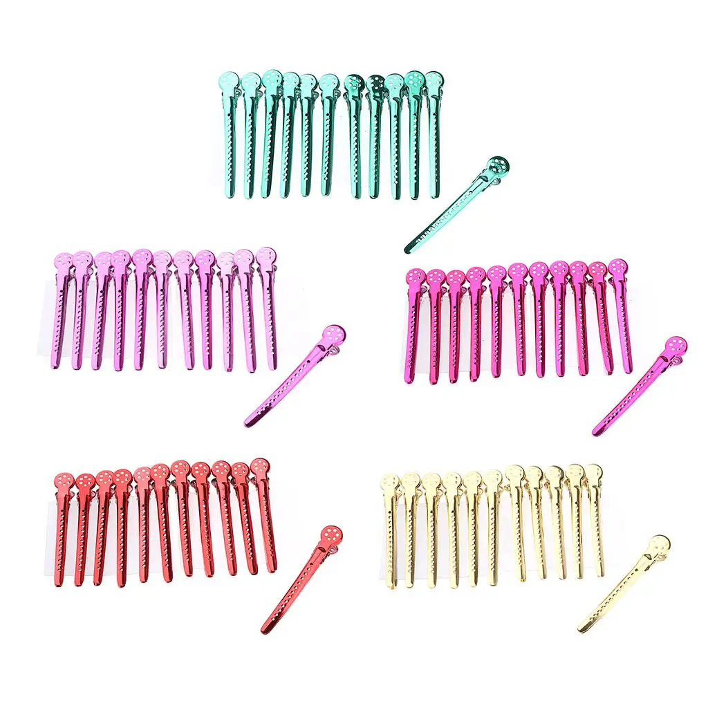 Duck Sectioning Clips Stainless Steel Hair Clamps 12pcs Lot Pro Hair Salon Accessories for Hair Styling and Barbering Equipment 3