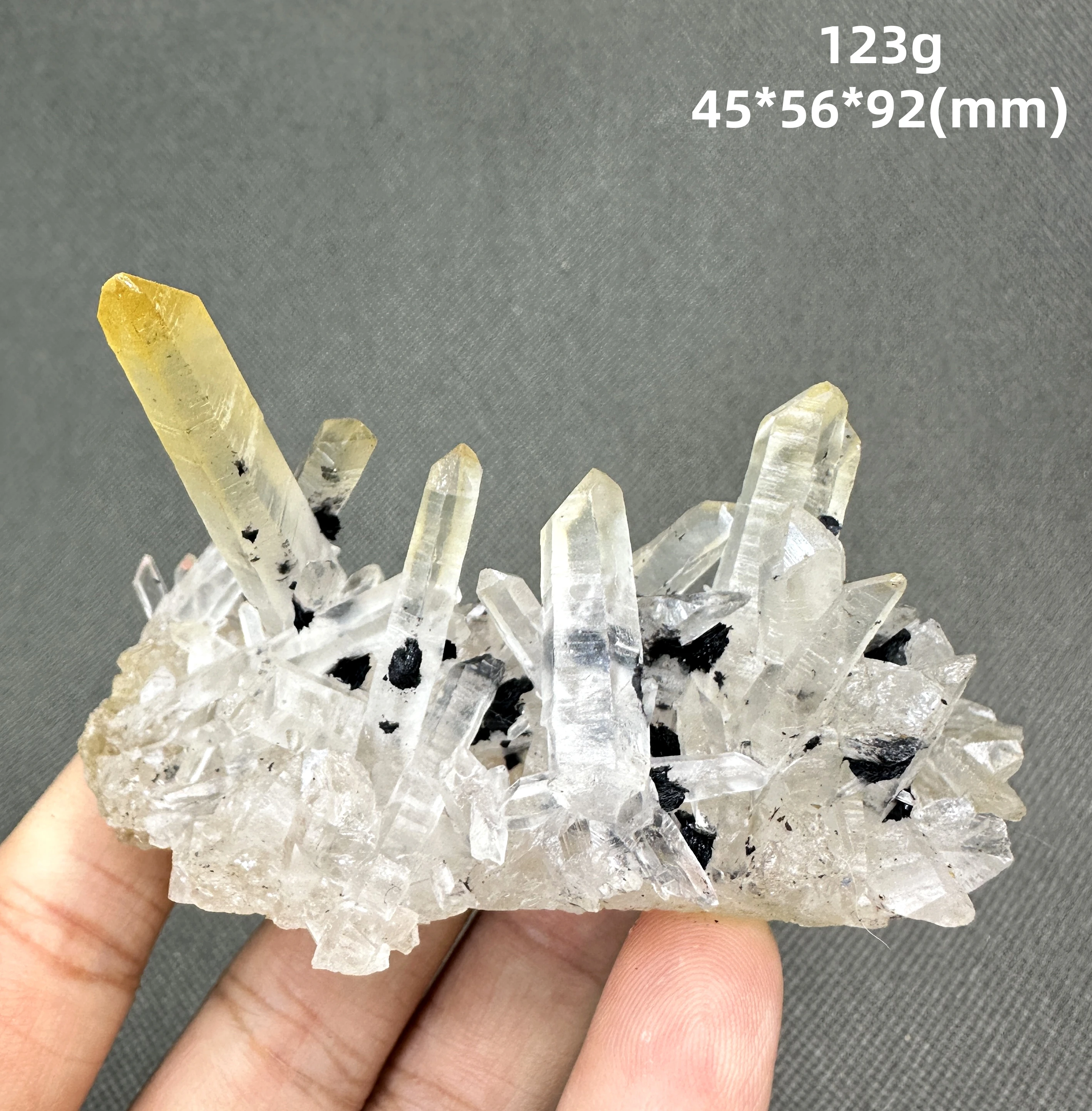 

123 g Natural Mango Quartz and Specular hematite symbiosis mineral specimen + healing quartz crystals and stones gemstone