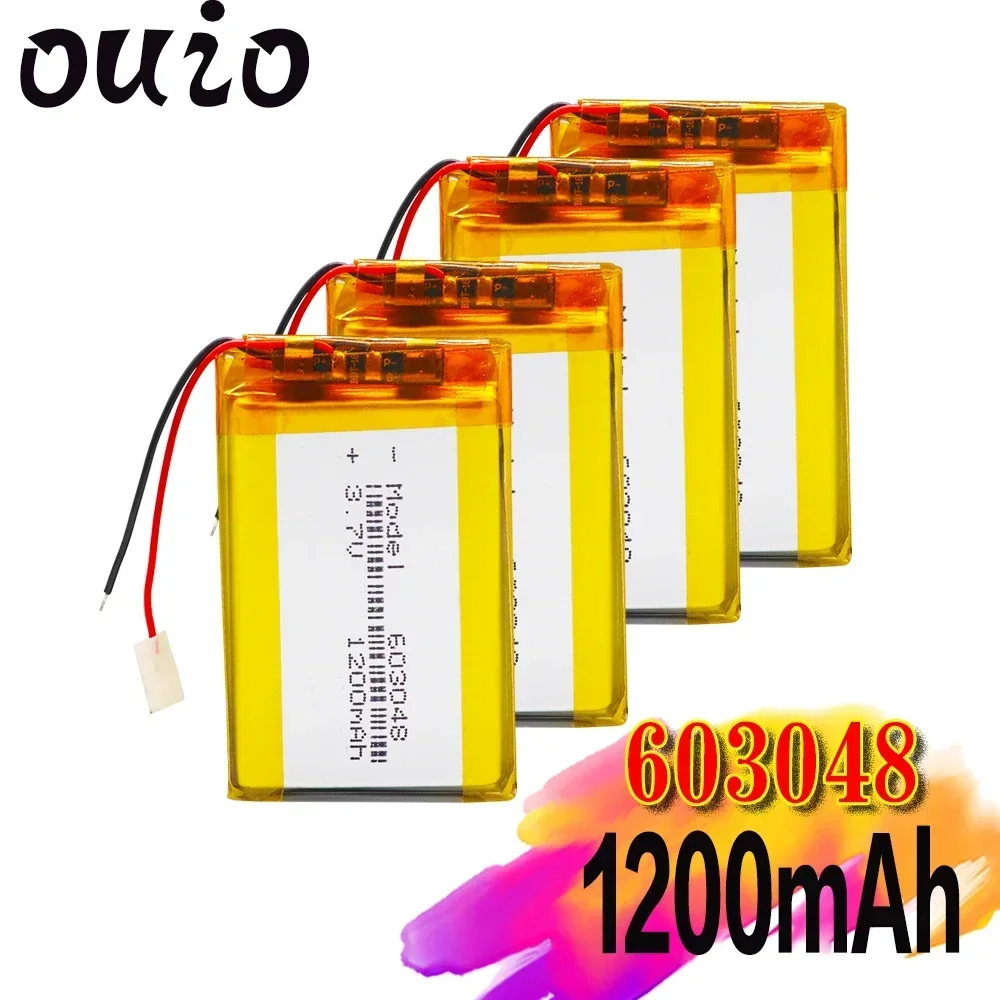 3.7V 1200mAh 603048 Rechargeable Battery Lithium Polymer Li-Po Li Ion Cells For LED Light DVD GPS MP3 MP4 MP5 PDA PSP Power Bank