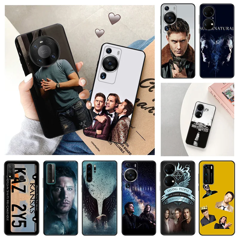 Silicone Black Phone Cases for Huawei P Smart Z P60 P30 P40 P50 Pro P20 Lite Pixel 7 6 5 4 7a 6a 5a Sam Supernatural Cover