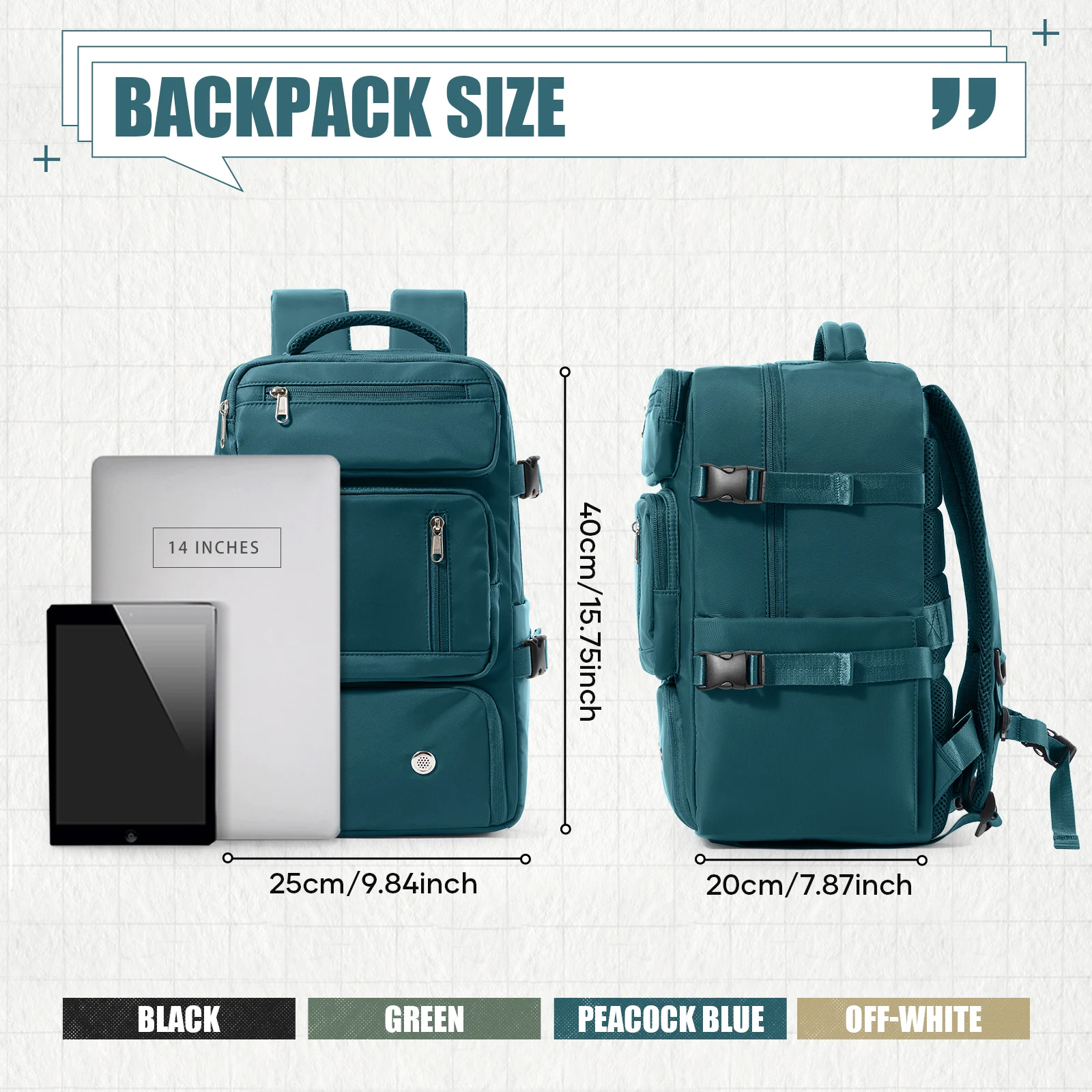 Ryanair กระเป๋า 40x20x25 Cabin กระเป๋าเดินทางกลางแจ้งกระเป๋าเป้สะพายหลังแล็ปท็อปกระเป๋าเดินทางกระเป๋าเป้สะพายหลัง 40x20x25, กระเป๋าเป้สะพายหลัง