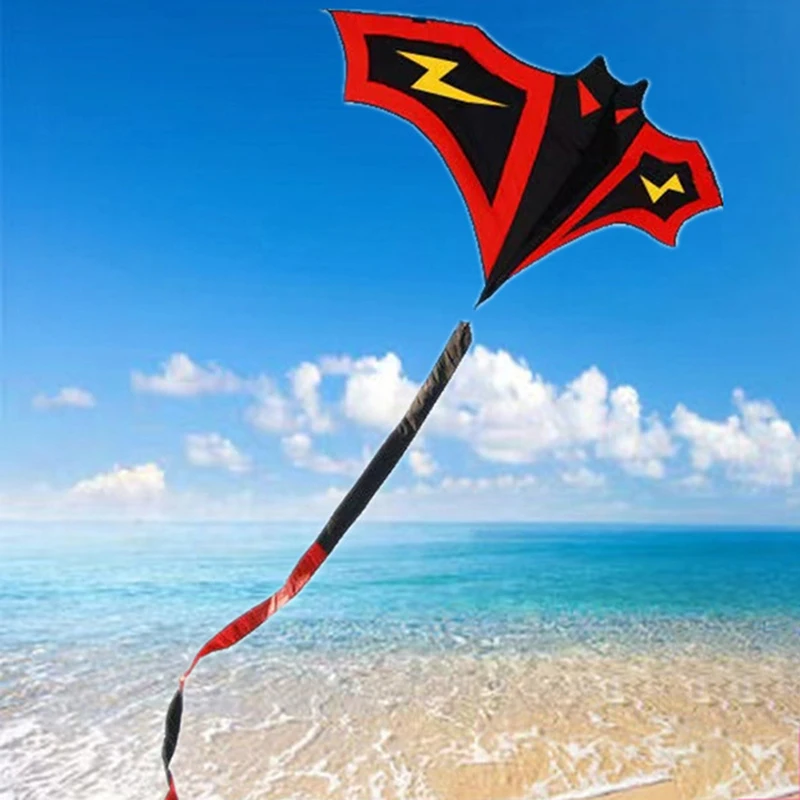 Lightning bat kite breeze easy to fly big long tail cartoon children's kite   Детский змей