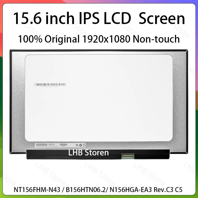 15.6' Laptop LCD Screen NT156FHM-N43 B156HTN06.2 N156HGA-EA3 For Lenovo IdeaPad 5-15ARE05 3-15ITL6 3-15ALC6 Display Matrix Panel