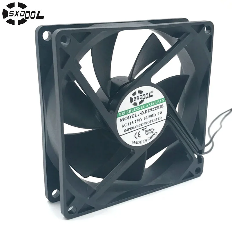 

220v Motor SXDOOL SXDE9225HB EC Motor 92mm AC Fan 110V 115V 220V 230V Axial Cooling Cooler 6W 2800RPM 55.2CFM