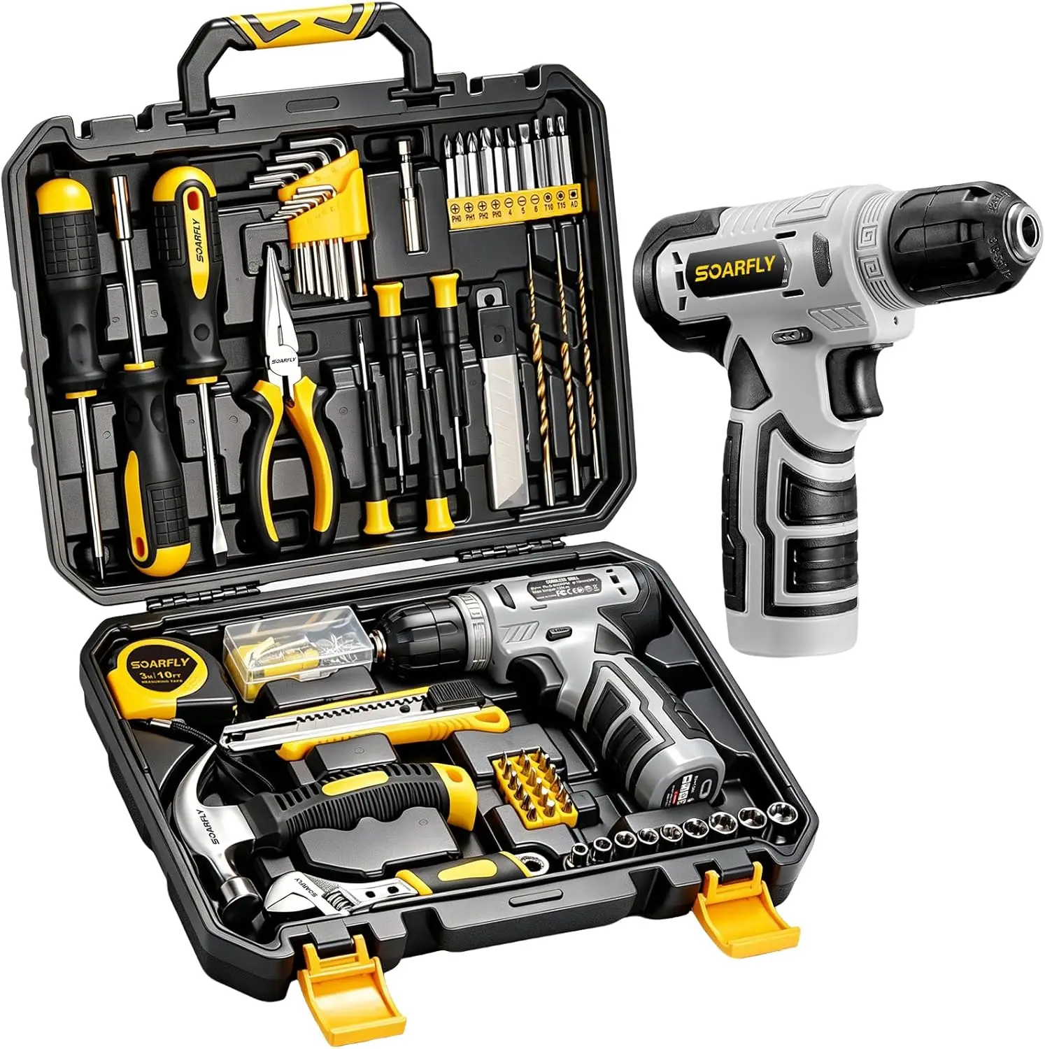 

157 PCS Cordless Drill Tool Set with Rechargeable Battery for Home Repair, DIY, and Household Tasks for Women & Men