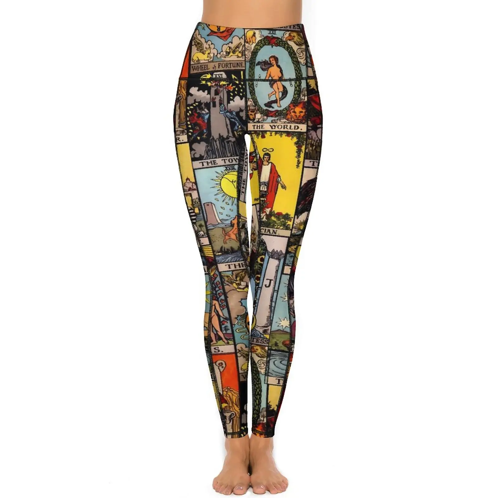 Tarot Yoga Pants Sexy A Major Arcana Print Design Leggings High Waist Workout Leggins Women Kawaii Stretch Sport Legging