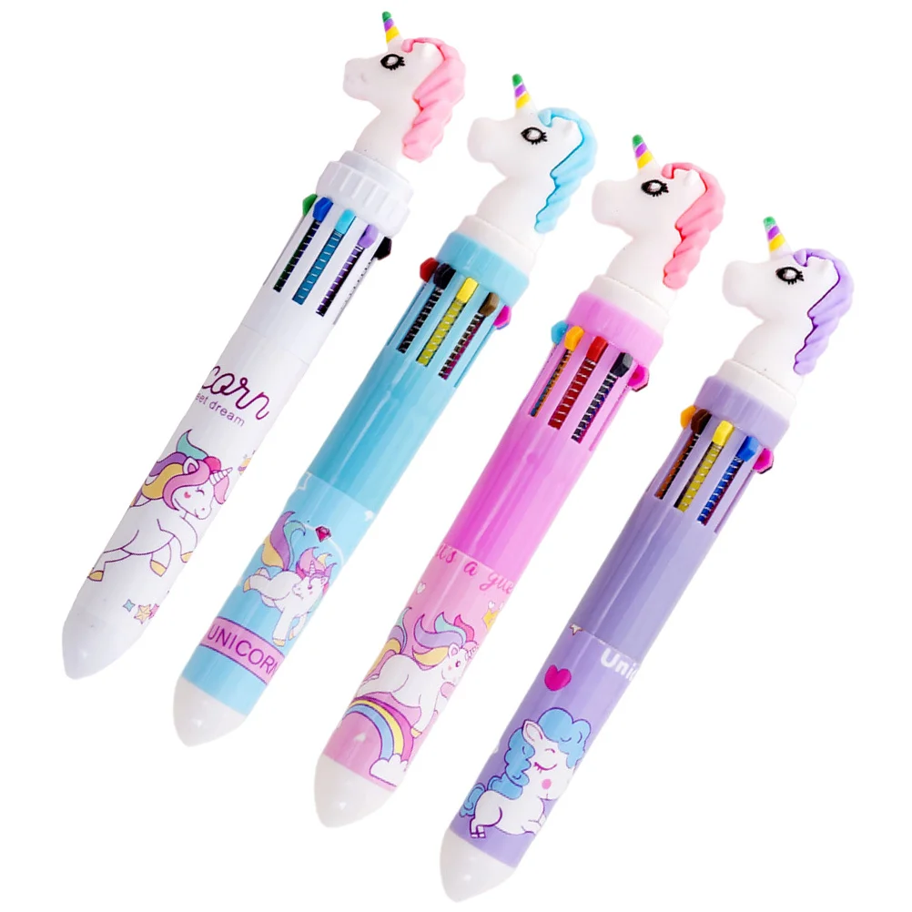 

4 шт., разноцветные шариковые ручки, милые ручки для письма для подростков, студентов, портативные ручки для рисования, для домашнего использования, Kawaii
