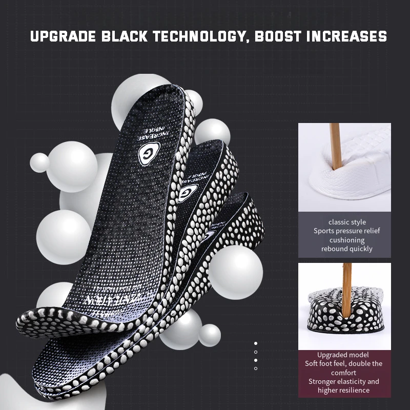 1.5cm/2.5cm/3.5cm Growing Sole Height Increase Insoles Templates Men Women Shock Absorption Boost Shoes Insole for Feet 1Pair