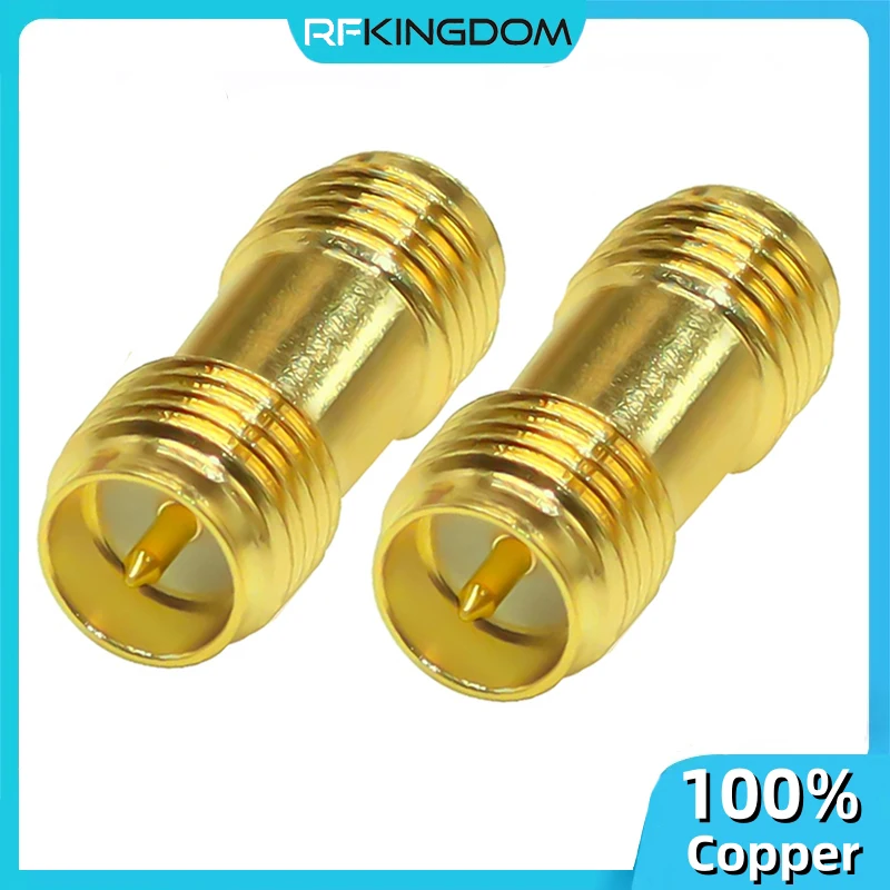 1PC SMA Female Adapter RP-SMA Female to RPSMA Female RF Coaxial Connector Gold Straight Converter
