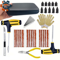 Car Repair Tool Kit Emergency Tubeless Tire Storage Bag Garage Studding Tool Set Stirring Glue Repair Tool Kit Car Accessories