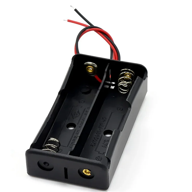 Black Plastic DIY Battery Storage Case Holder Container 1X 2X 3X 4X 18650 Battery Box with Wire Lead Pin for Electronics