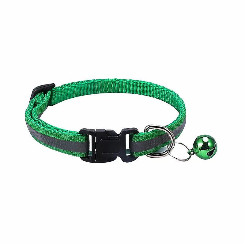 Reflective Cat Collar with Bell Solid Nylon Pet Collar Safe Breakaway Cat Collar Adjustable Ultra-light Design Neck 19-32cm