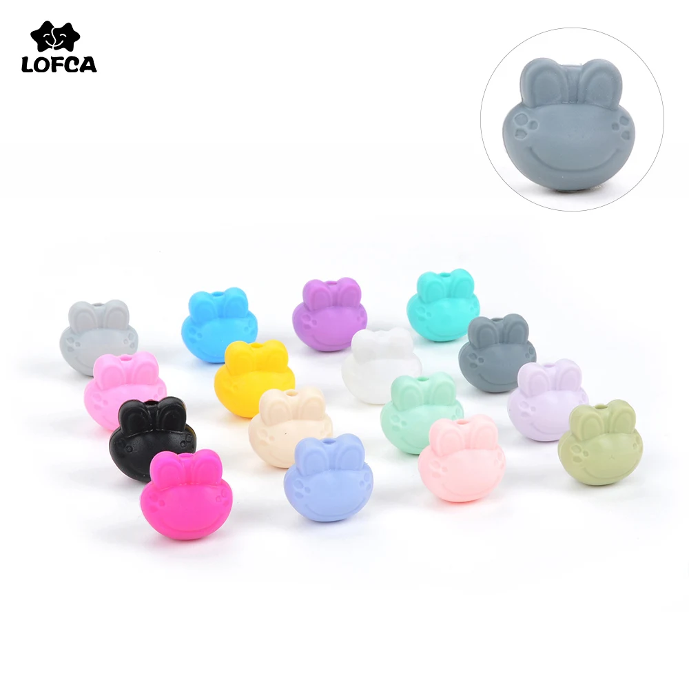 LOFCA Silicone Beads Frog 10pcs Animal Beads Food Grade Silicone production Necklace Bracelet Jewelry accessories