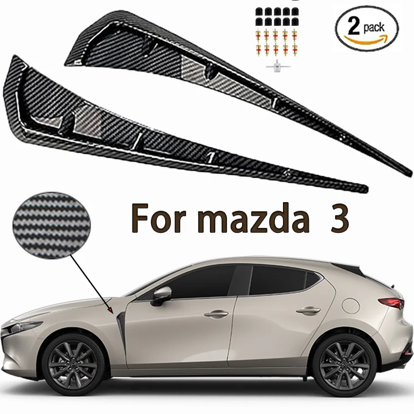 2pc Car Fender Side Vents Air Wing Vent Trim Sticker For Mazda 3 mx5 6 cx5 rx8 cx3 2 Mazda3 Mazdaspeed3 CX-3 CX-5 CX-7 CX-8 MX-5