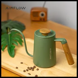 AIRFLOW Versare sopra il bollitore per caffè 300ml 600ml Pentola a collo di cigno in acciaio inossidabile Accessori per caffè Barista domestico