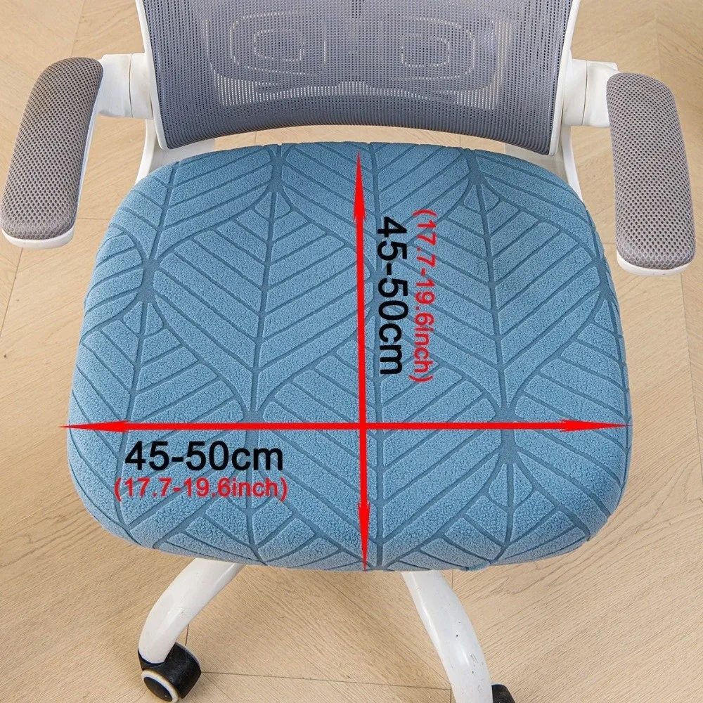 Stretch Jacquard Fabric Office Chair Seat Cover Elastic Material Non Slip Design Chair Seat Protector Universal Fit 45-50cm Seat