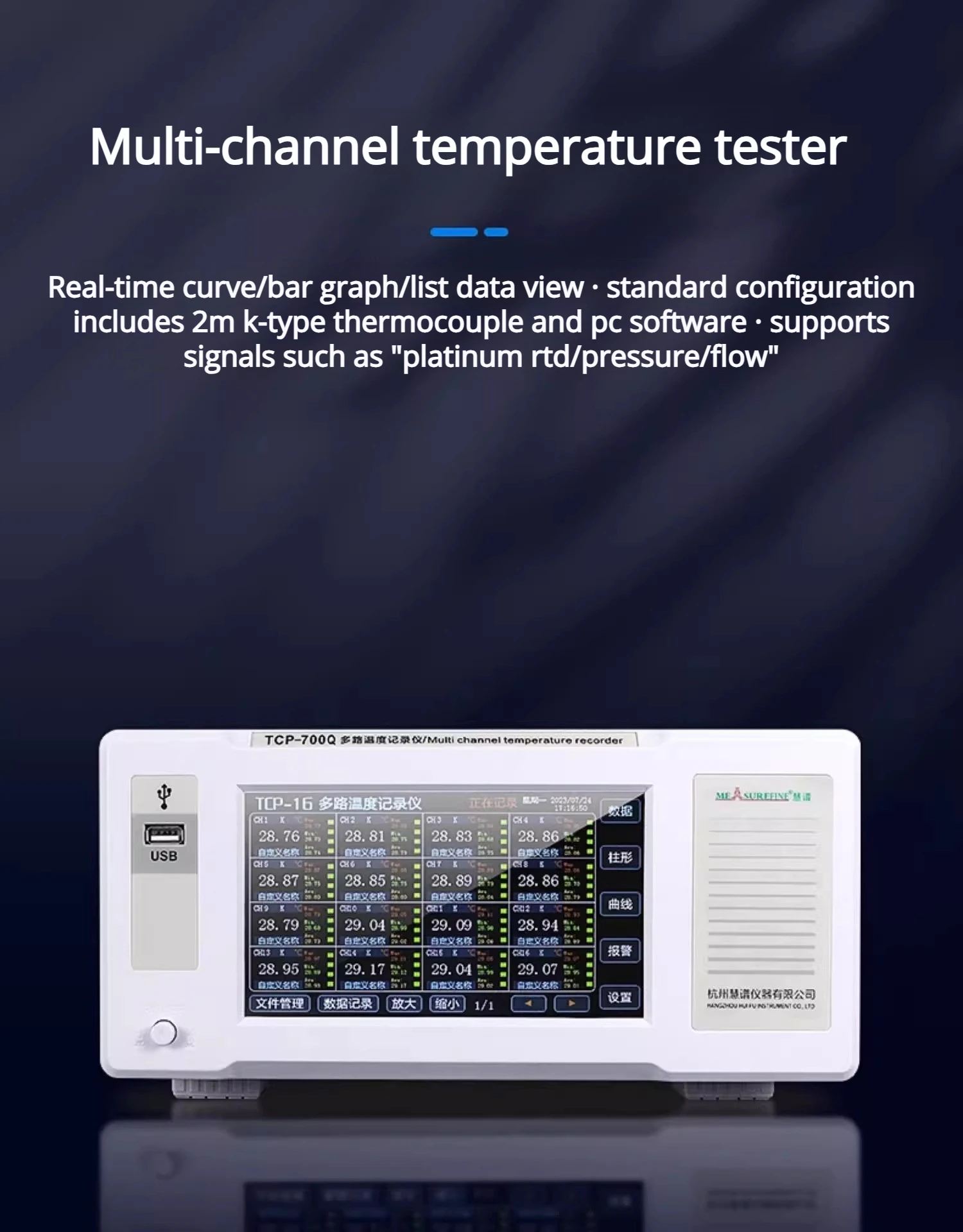 Huipu TCP-400B-16 Multi-channel Temperature Tester - Multi-channel Curve Temperature Rise Recorder