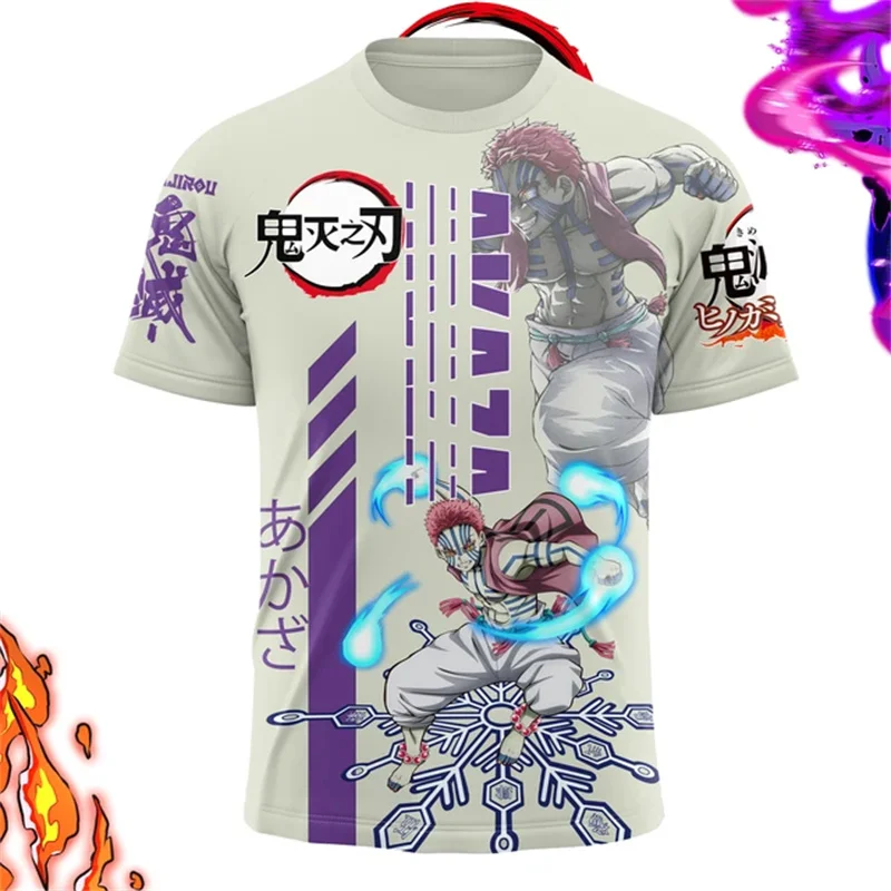 Camiseta Unisex con estampado 3D de demon killer, camisa de Anime japonés de manga corta, transpirable