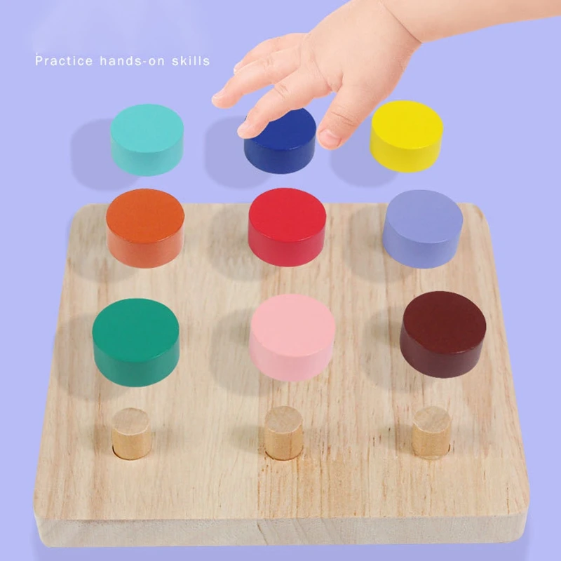 Kroonkurk Matching Challenge Game Kleurnummer Cognitie Kinderen Houten Bouwtafelspel Baby Vroeg Onderwijs Speelgoed