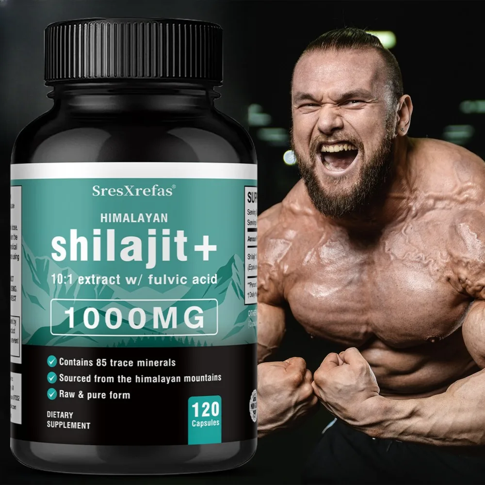 Himalayan Shilajit Extract Capsules – Boost Energy and Vitality, Relieve Stress and Anxiety, Improve Thinking and Memory