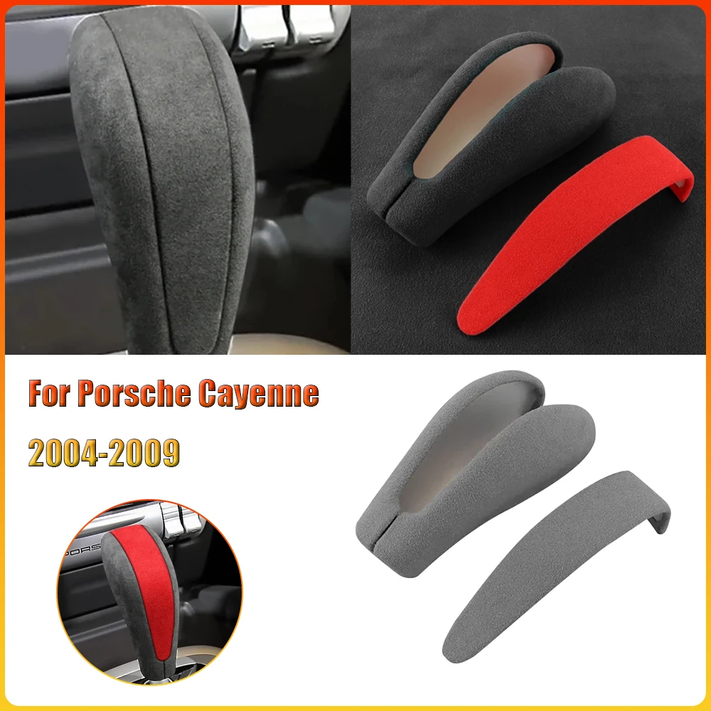 

Genuine Leather Cow Suede Gear Shift Knob Cover Protector Case Frame Decoration for Porsche Cayenne 2004-2009 Auto Accessories