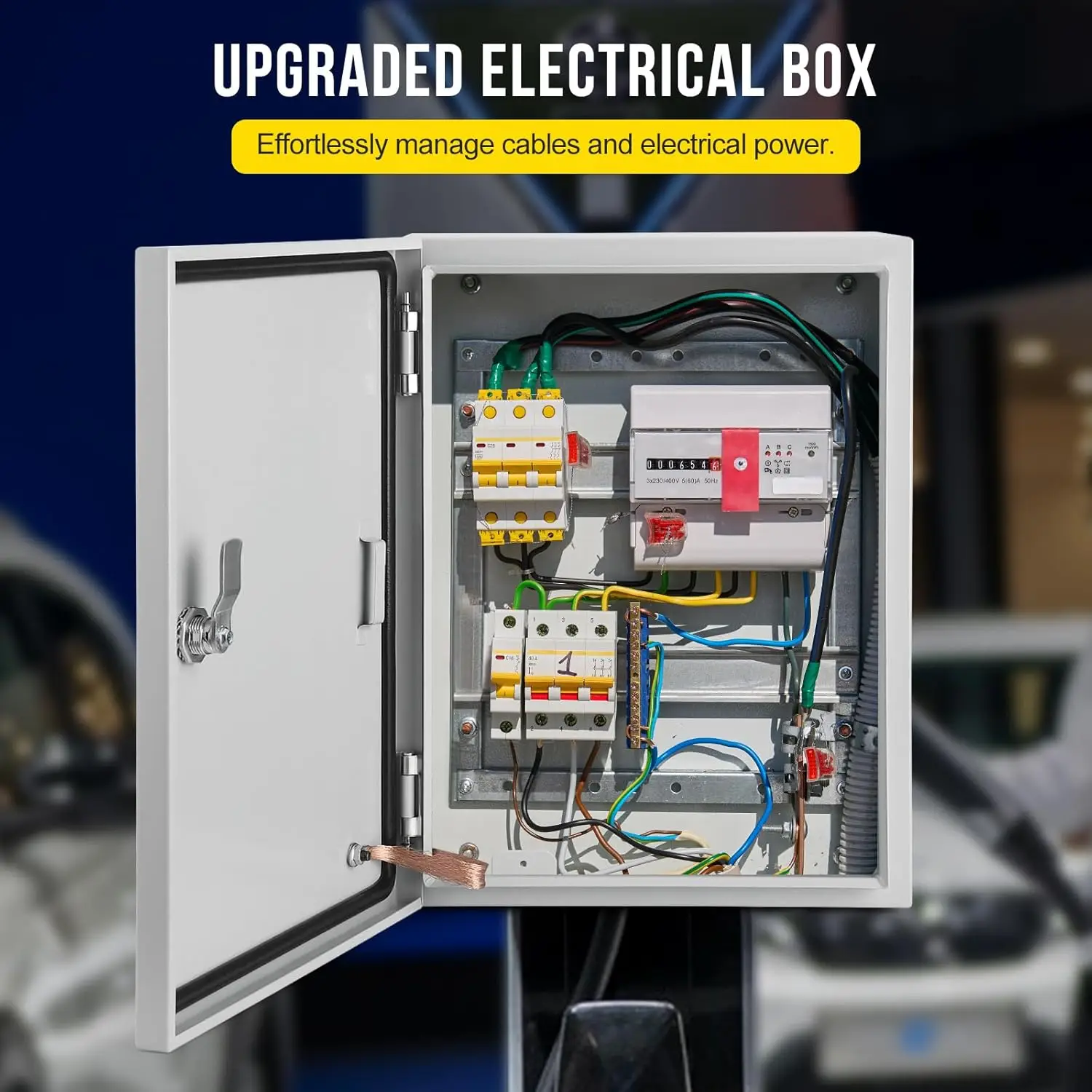 

Electrical Box, 20 x 16 x 8'' NEMA 4X Steel Electrical Box, IP66 Waterproof & Dustproof, Outdoor/Indoor Electrical Junction Box,