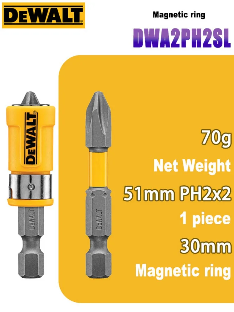 DEWALT 30mm Magnetic Ring with 2 Phillips Bits DWA2PH2SL