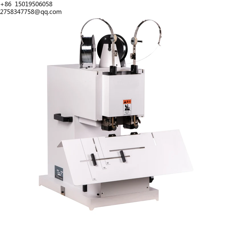 PG-200 Desktop Book Binding Machine Two Double Heads Saddle and Flat Wire Stitching Electric Power Source