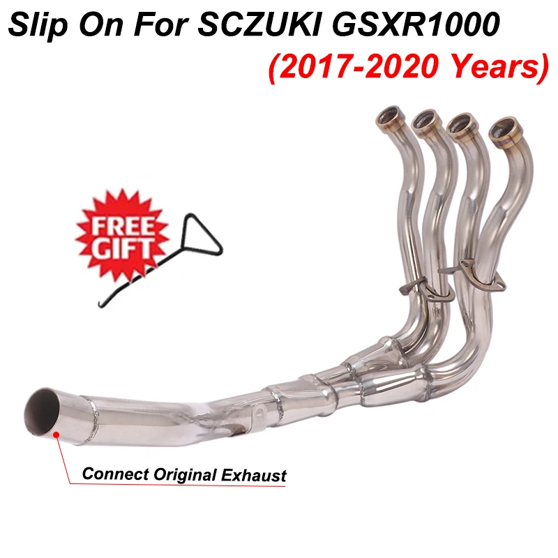 Slip On For SUZUKI GSXR1000 GSX R1000 2017 - 2020 Systems Motorcycle Exhaust Escape Front Mid Link Pipe Connect Original Muffler