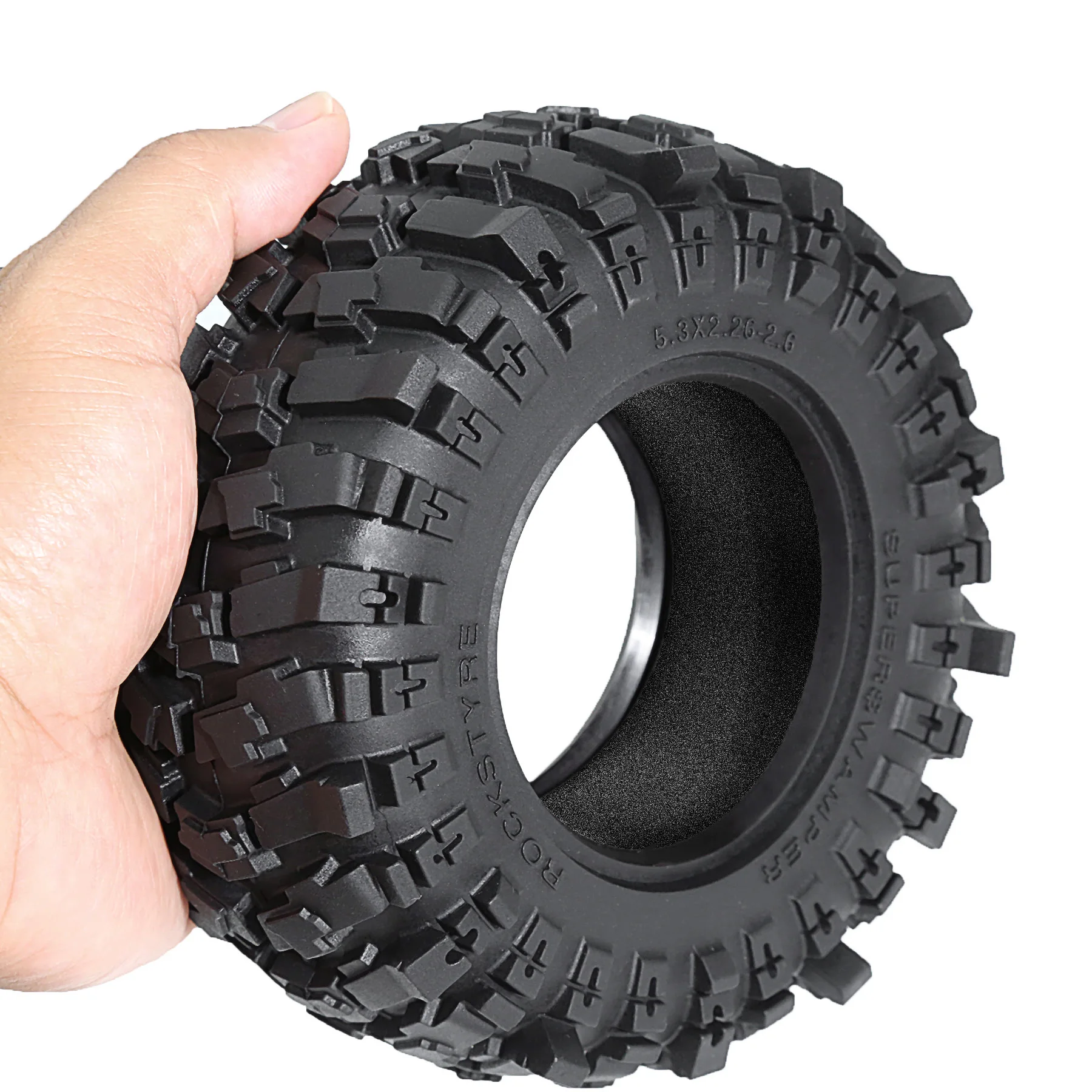 Pneus sur chenilles 2,6 pouces, pneus en caoutchouc 132x58mm, mousse cadeau pour voiture RC 1/7 1/8 1/10 Ralaro Ryft Yikong Axial TRAXXAS SCX10 Yeti Capra