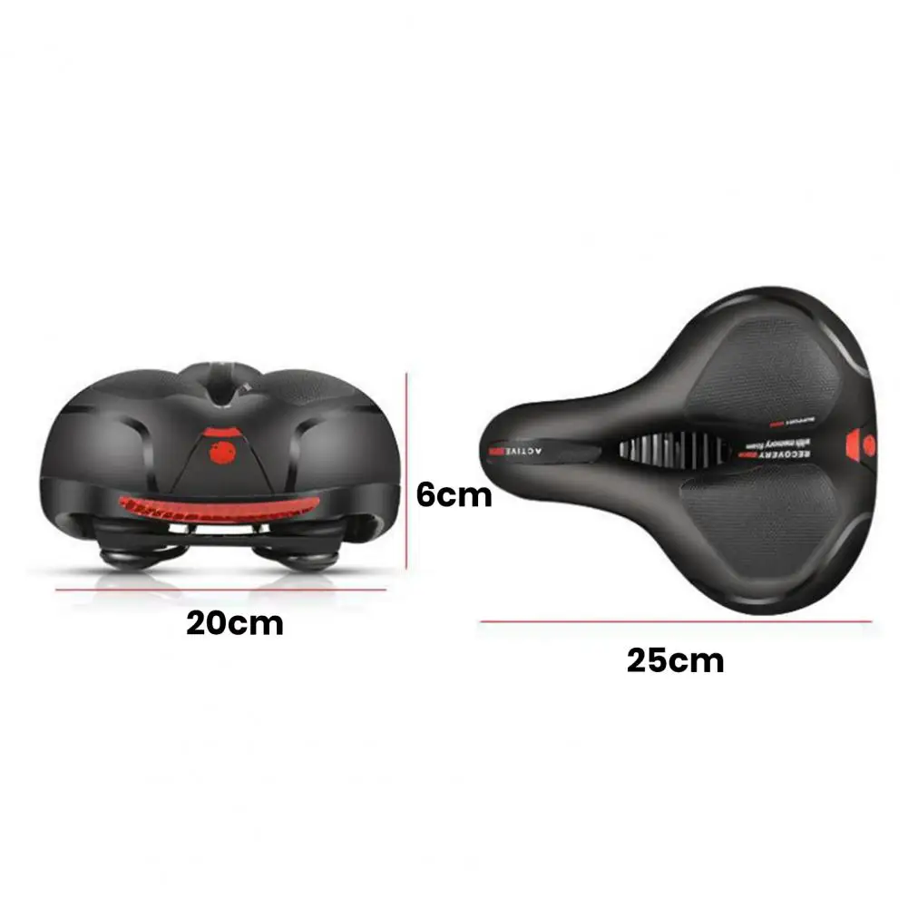 Ergonomic Bicycle Seat Memory Foam Cushioned Wide Bicycle Saddle with Shock Absorption Reflective Strip for Indoor/outdoor