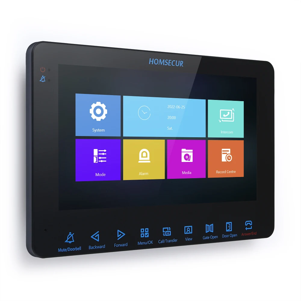 Moniteur 7 Pouces Tactile HOMSECUR BM718HD-B – Pour Interphone Vidéo HDK, Avec Français