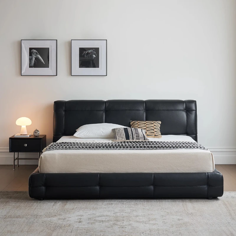

Leather Design Bed Double Modern Simple Queen Bedroom Trendy Sleeping Unique Bed Frame Design Japanese Beliche Home Furniture