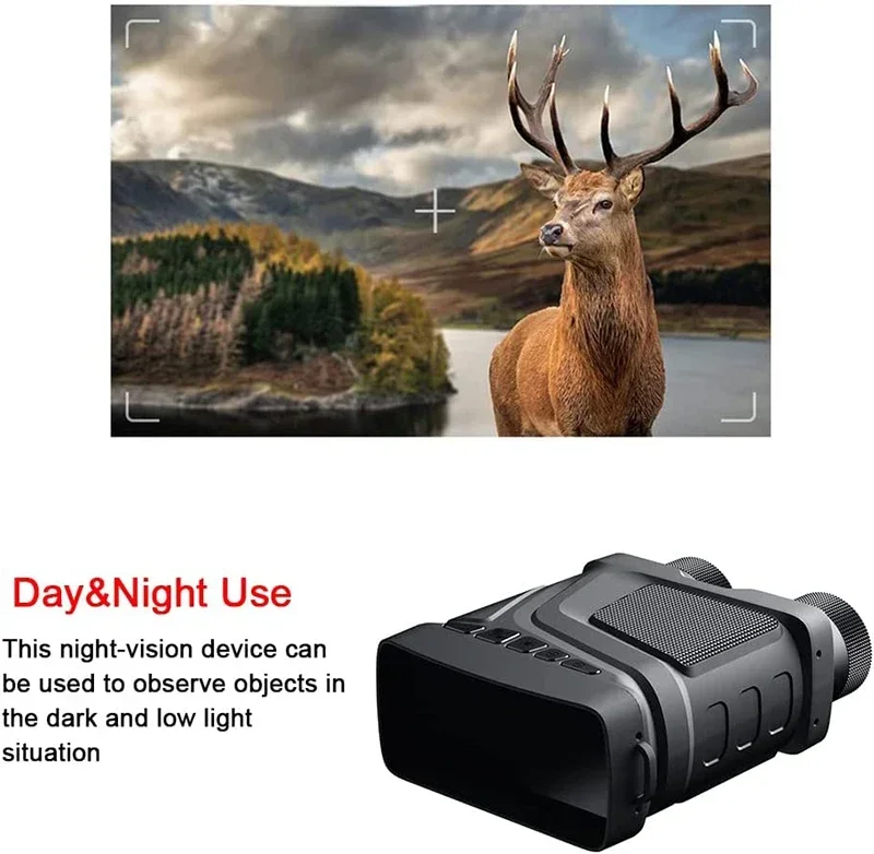 Rechargeable Night Vision Binoculars Infrared Camera HD 5X Digital Zoom Telescope Goggles for Outdoor Hunting Camping Travel