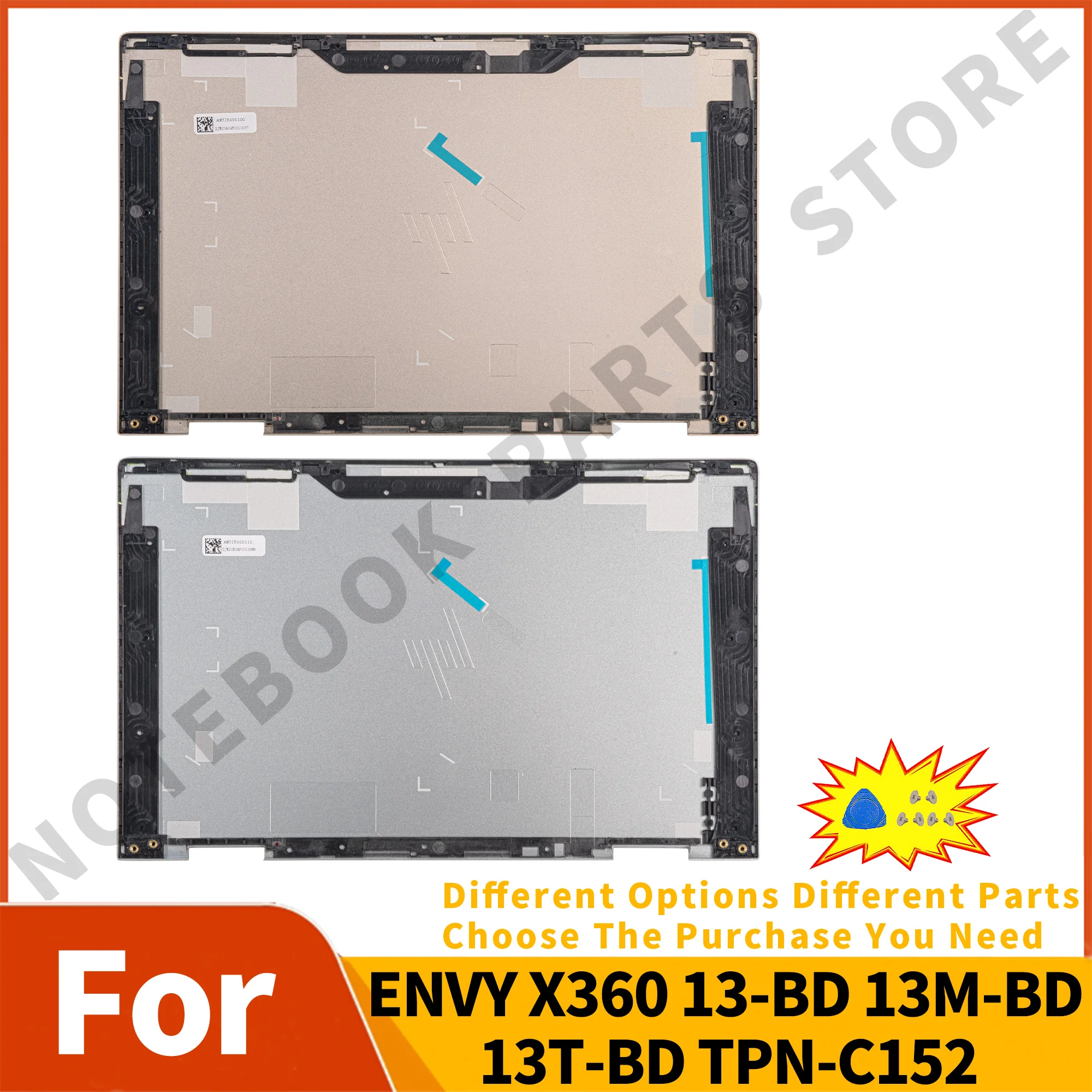 

New Cover For ENVY X360 13-BD 13M-BD 13T-BD TPN-C152 LCD Back Cover Rear Lid (Silver/Gold) M76736-001 M15276-001 13.3 Inch