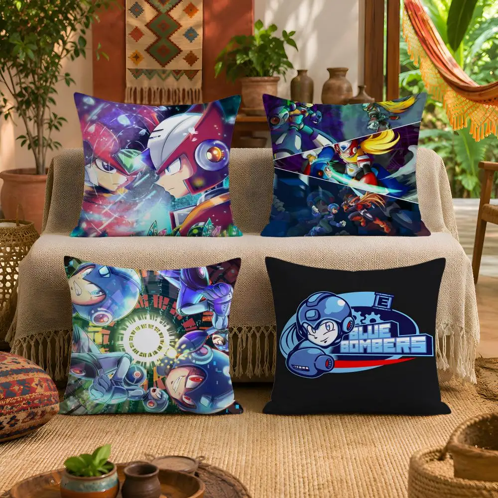 R-Rockman Mega Man Anime Game Chic Guest Room Styling Cushion Urban Comfort Accent Tasteful Comfortable Sofa Accent Cover