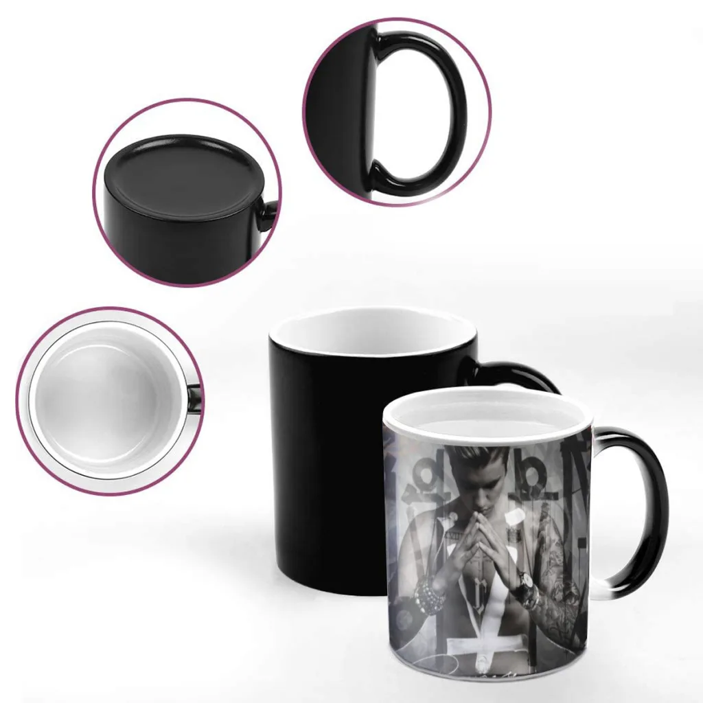 Vip 350ml Justin-Bieber One Piece Coffee Mugs And Mug Creative Color Change Tea Cup Ceramic Milk Cups Novelty Gifts