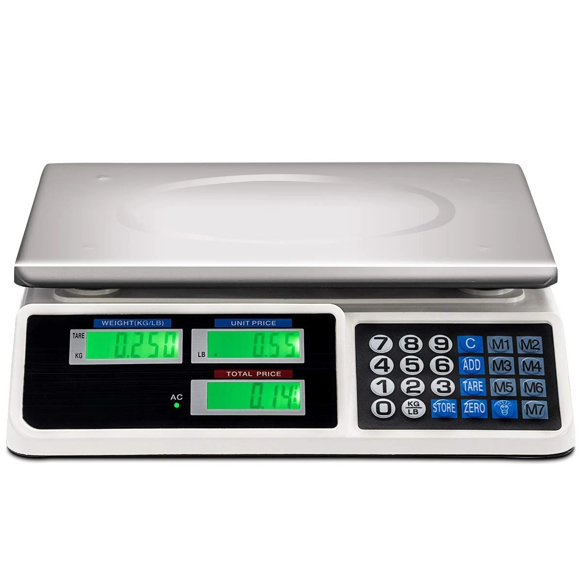 Electronic Price Computing Scale LCD Digital Commercial Food Meat Weighting Scale 66 Ib Capacity