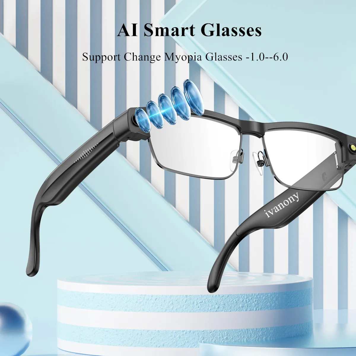 

Smart Camera Glasses 8MP Camera 1200P Anti Shake Video Recording WIFI Transmission AI Object Recognition Bluetooth Call Glasses