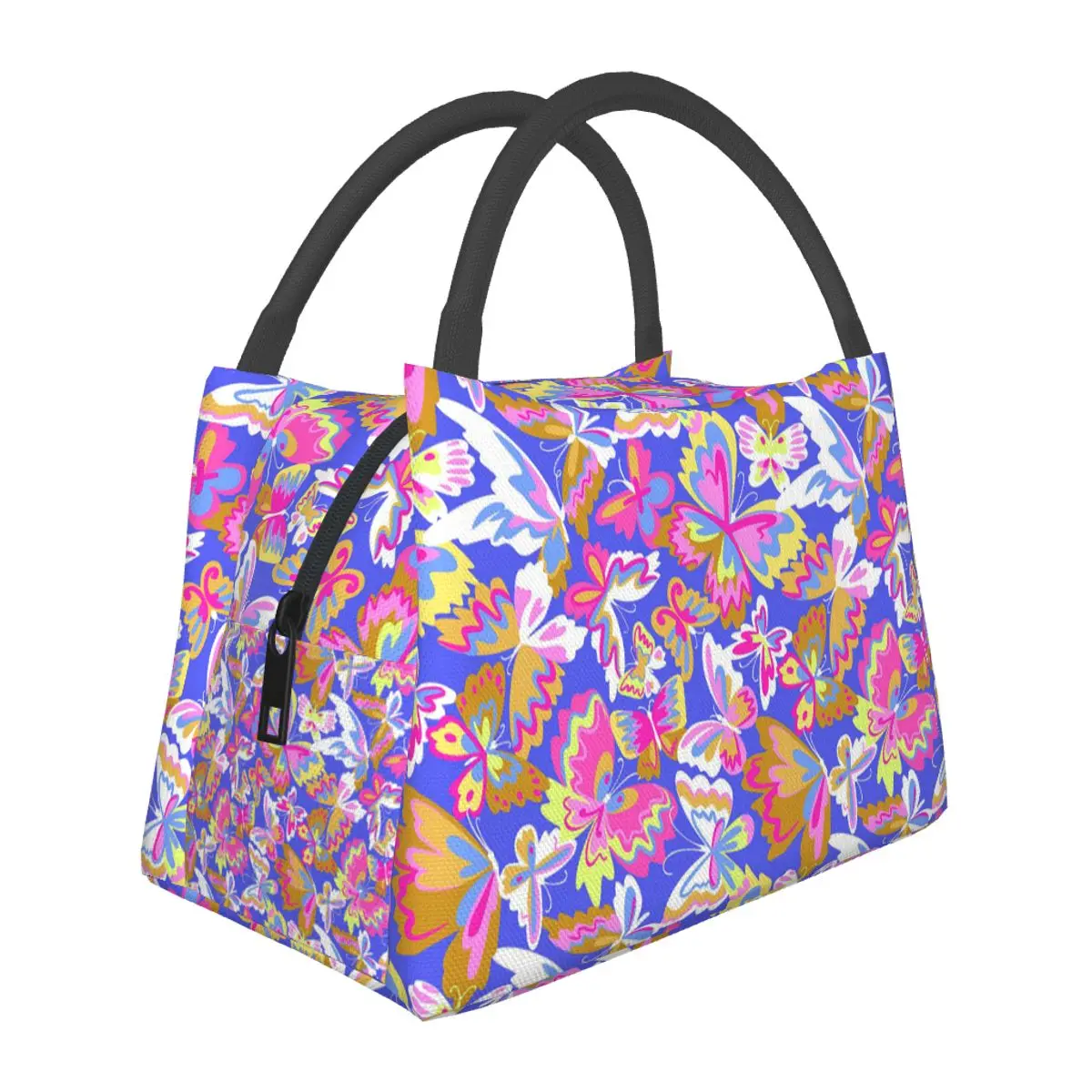 Colorful Butterfly Insulated Lunch Bag for School Picnic Storage Food Boxes Leakproof Container Cooler Thermal Lunch Box Tote