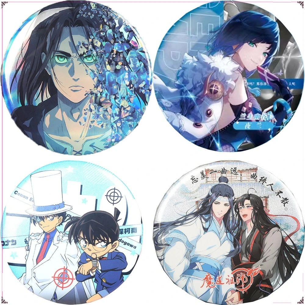 

Hot Sales Cartoon Anime Figures Peripheral Badge Cute Round Brooch for Backpack Accessories Children's Creative Collection Gifts