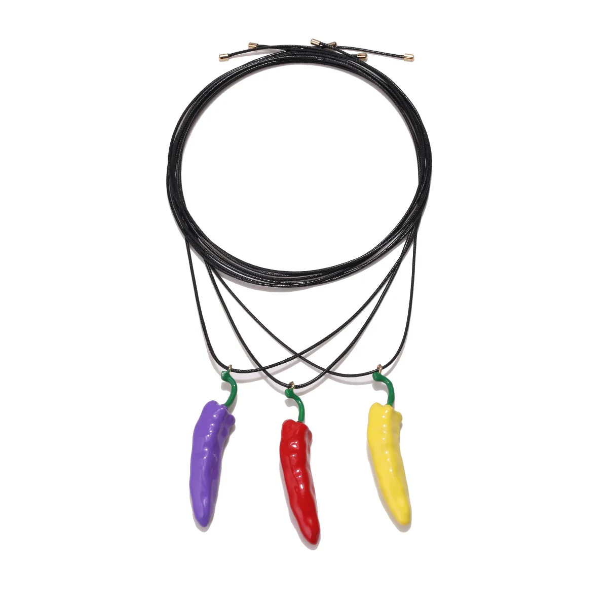 Cute Alloy Dripping Pepper Pendant Necklace Simple Simulation Enamel Vegetable Chili Necklace Female